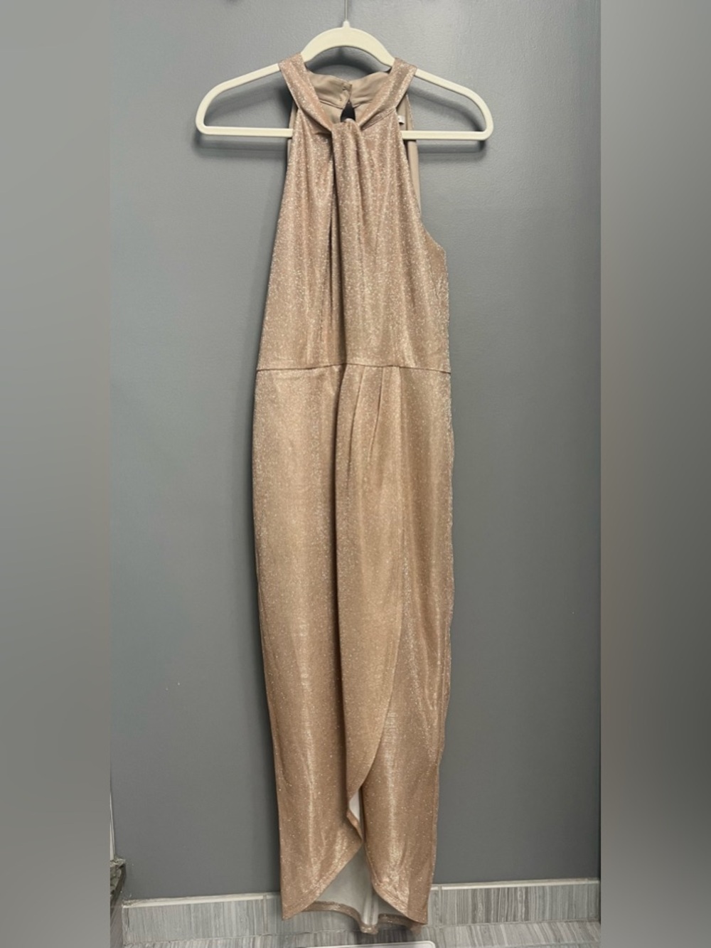 Shimmery Champagne Halter dress